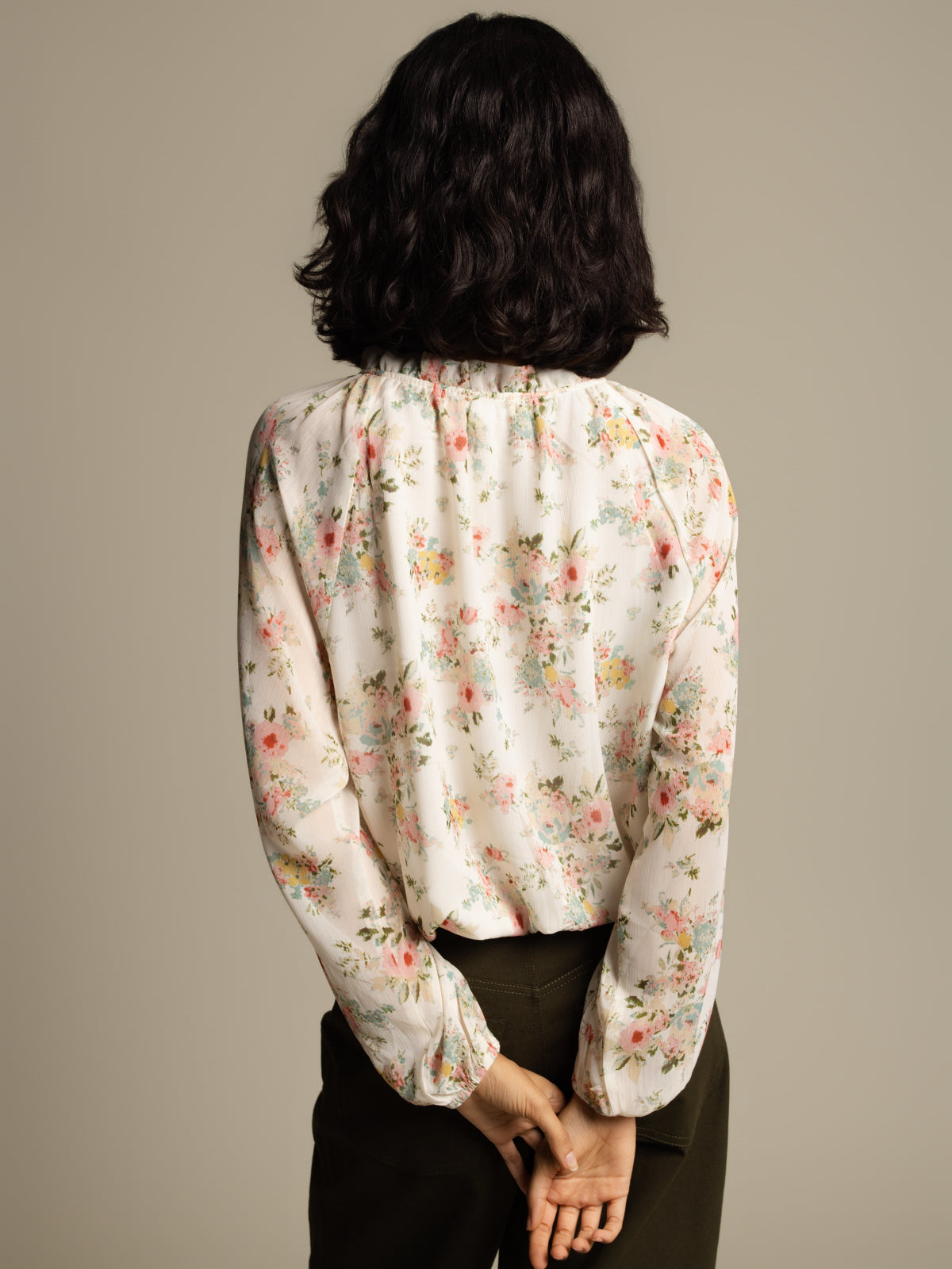 Blouse paysanne imprimée
