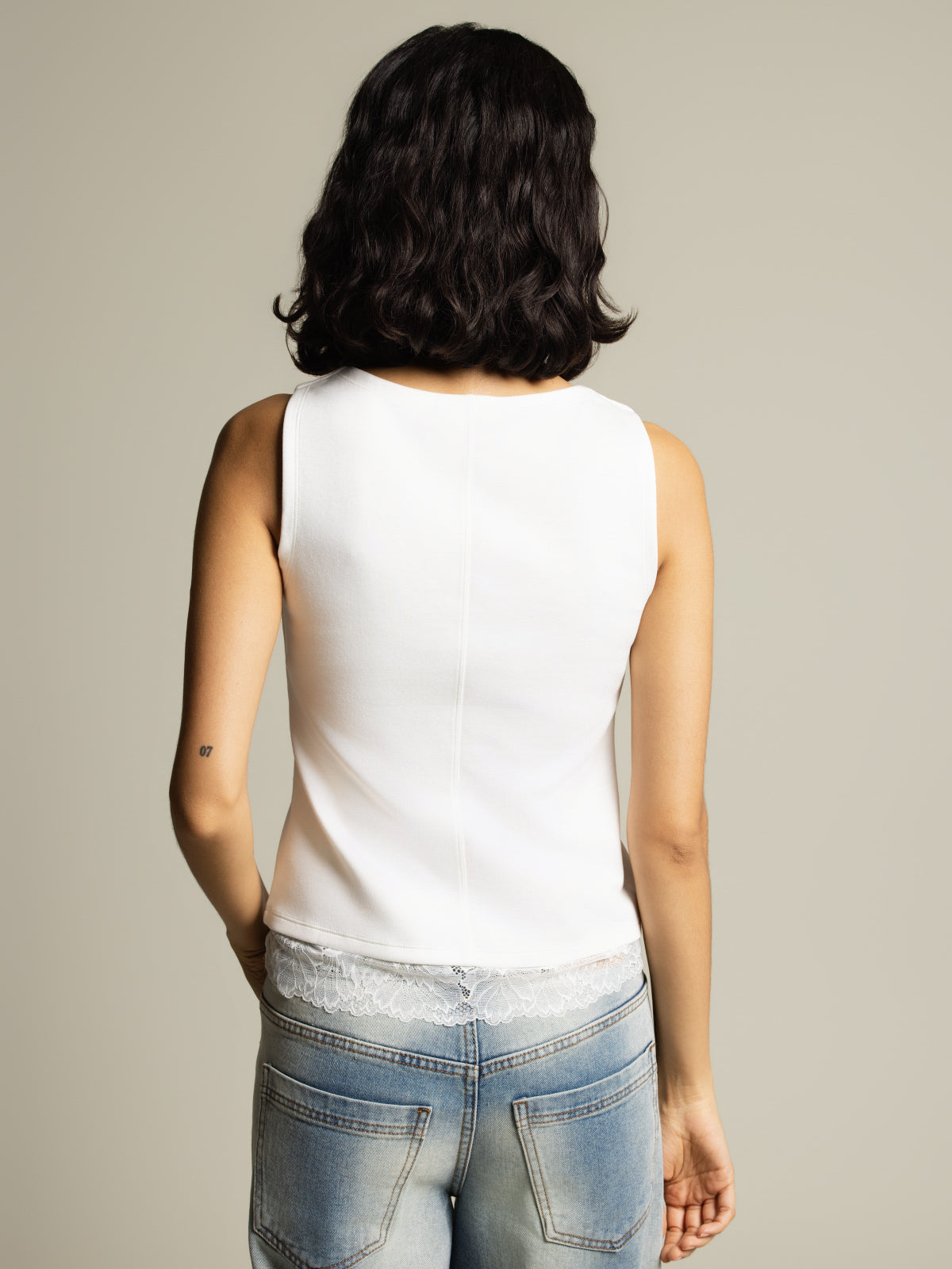 Camisole bordure dentelle
