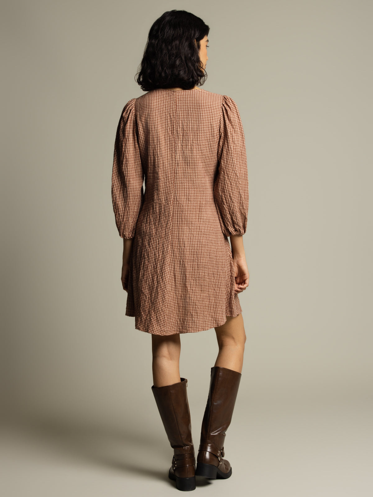 Robe vichy manches bouffantes
