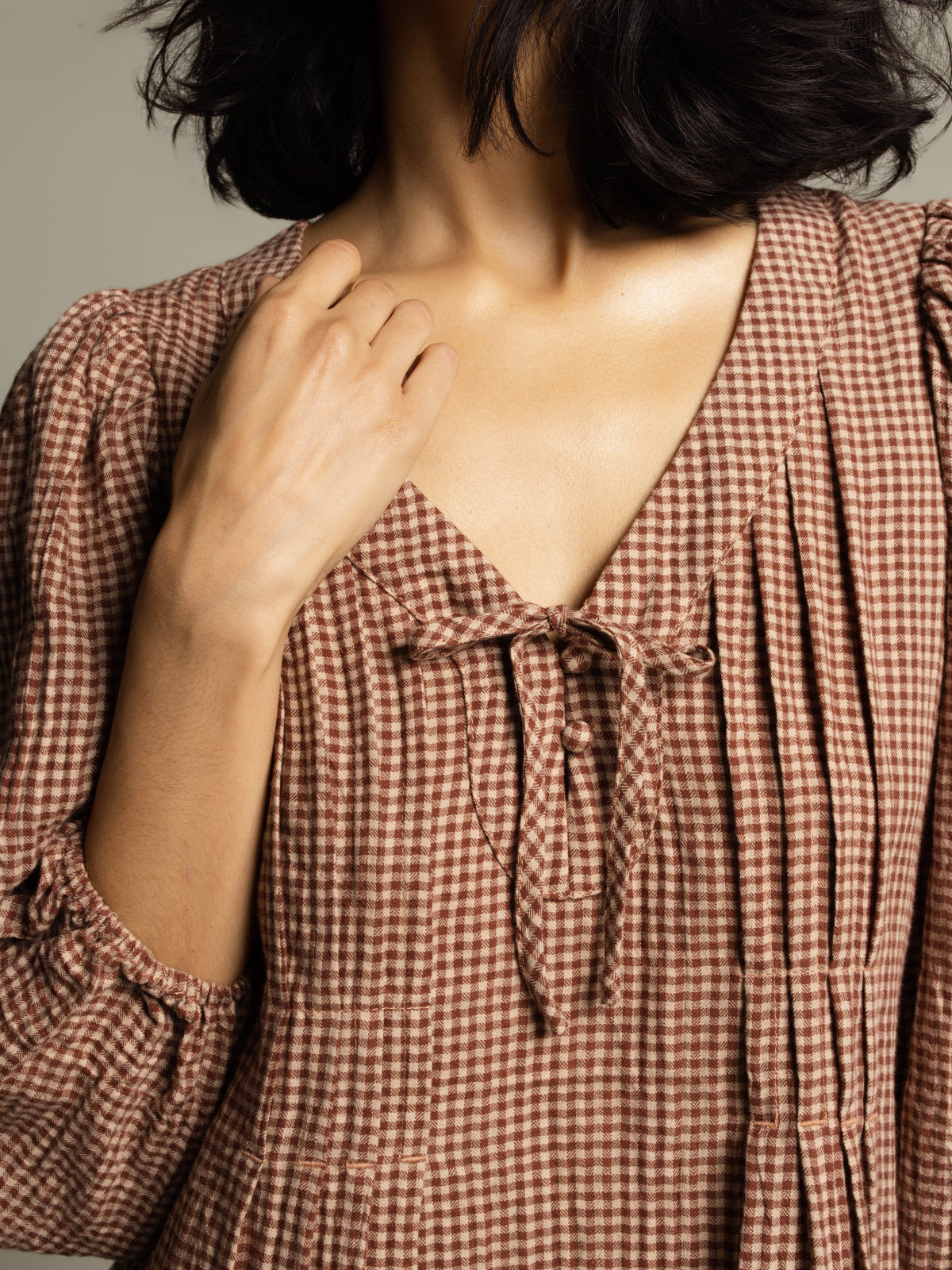 Robe vichy manches bouffantes
