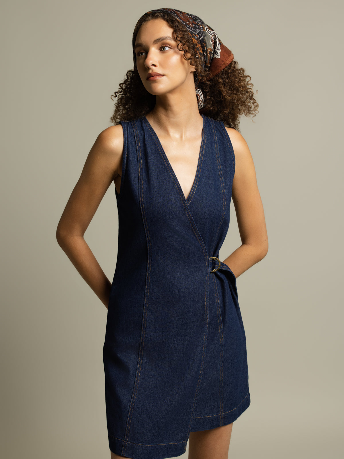 Robe portefeuille en denim