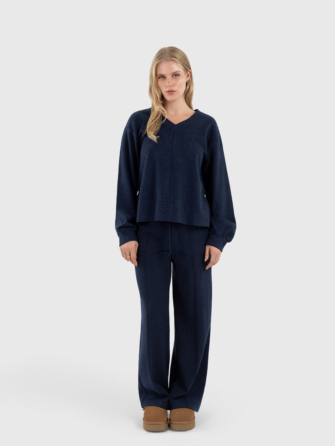 V neck velvety top