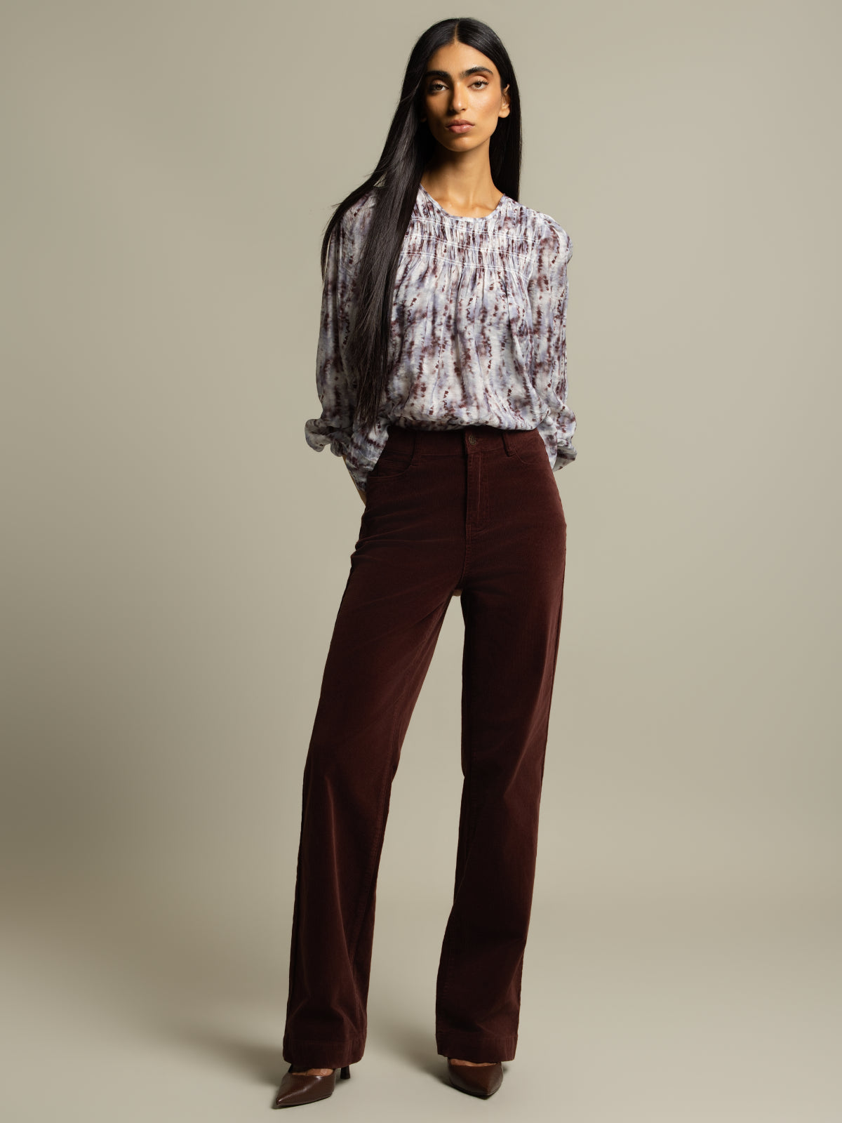 Pantalon large en velours côtelé