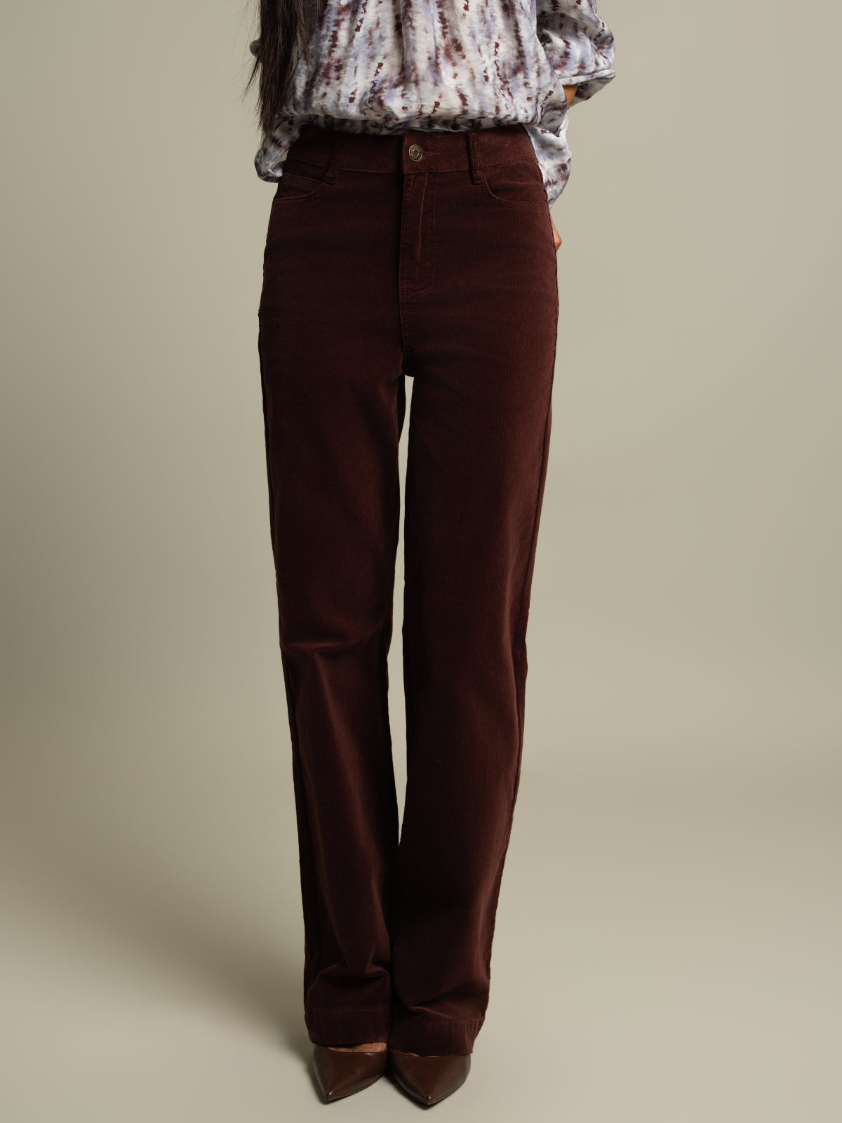 Pantalon large en velours côtelé