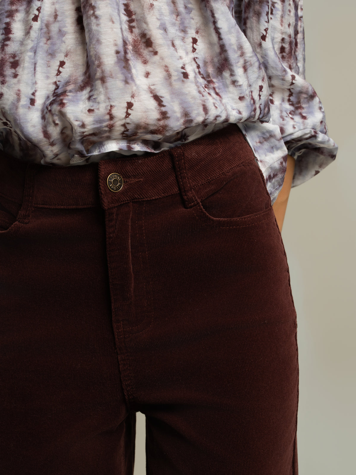 Pantalon large en velours côtelé