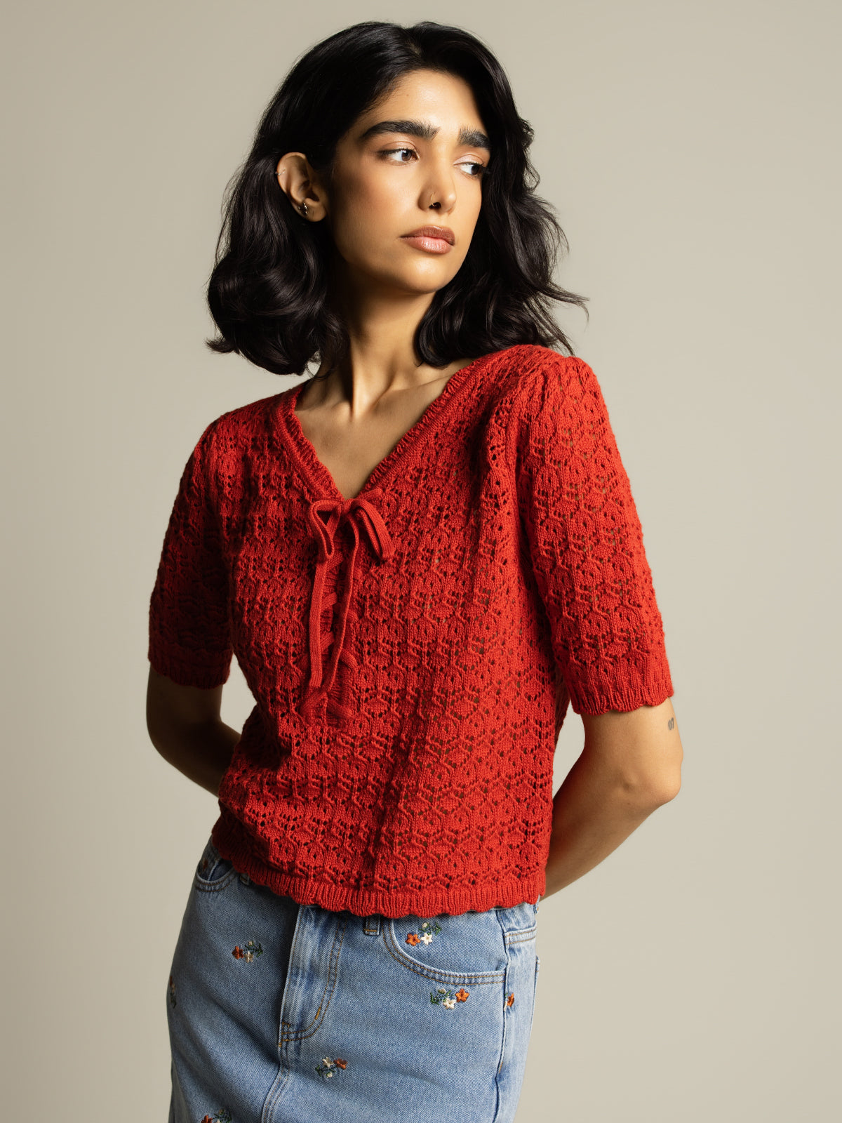 Cardigan effet crochet