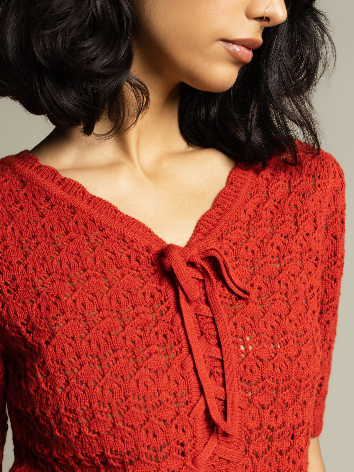 Cardigan effet crochet