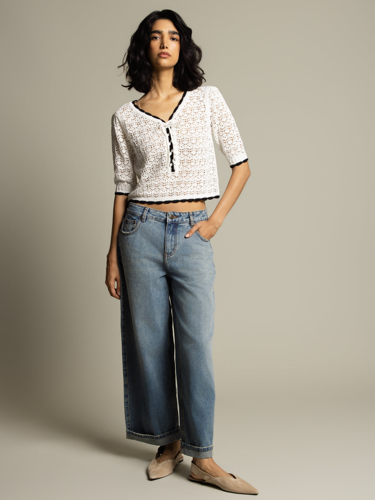 Cardigan effet crochet