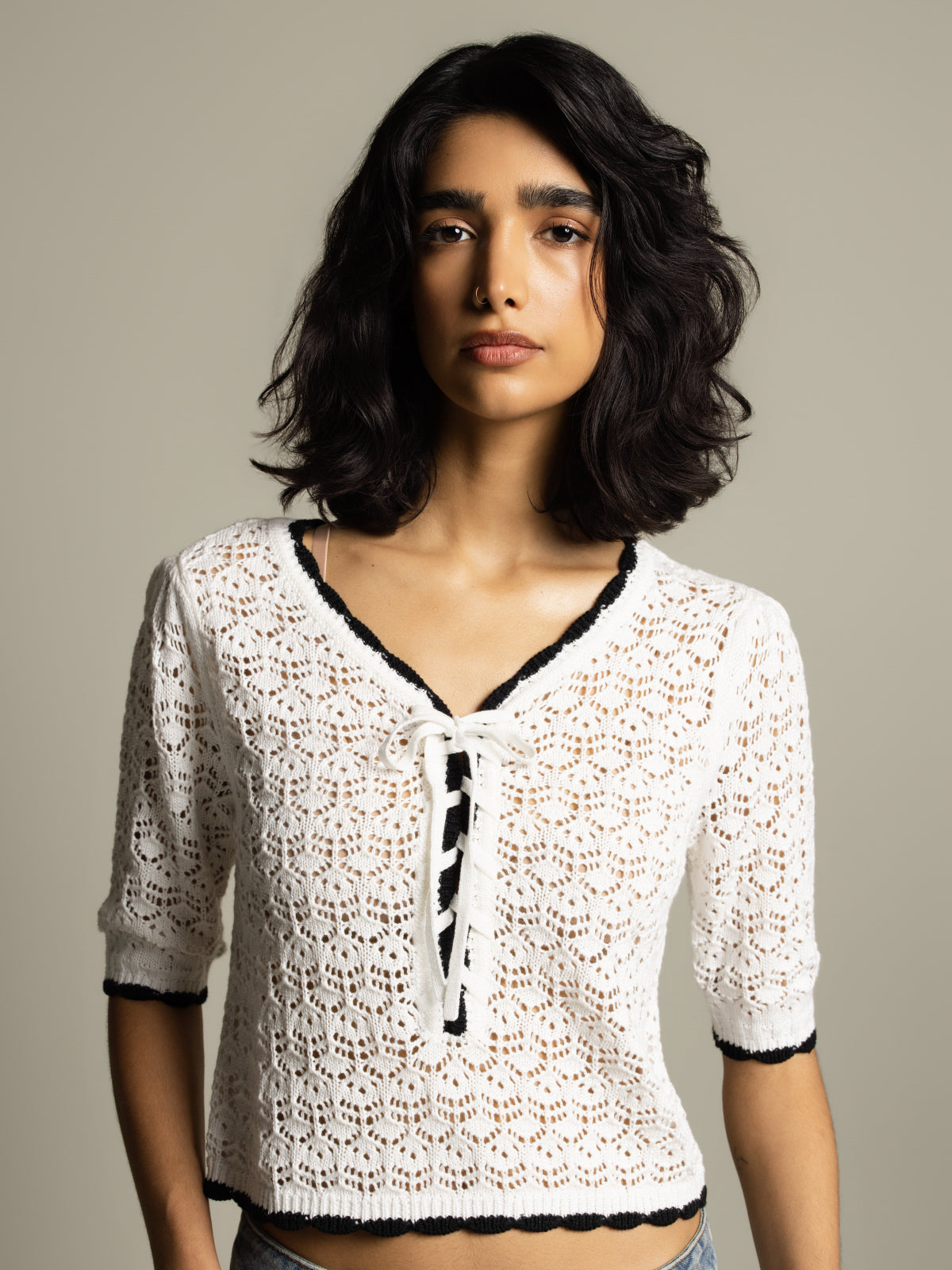 Cardigan effet crochet