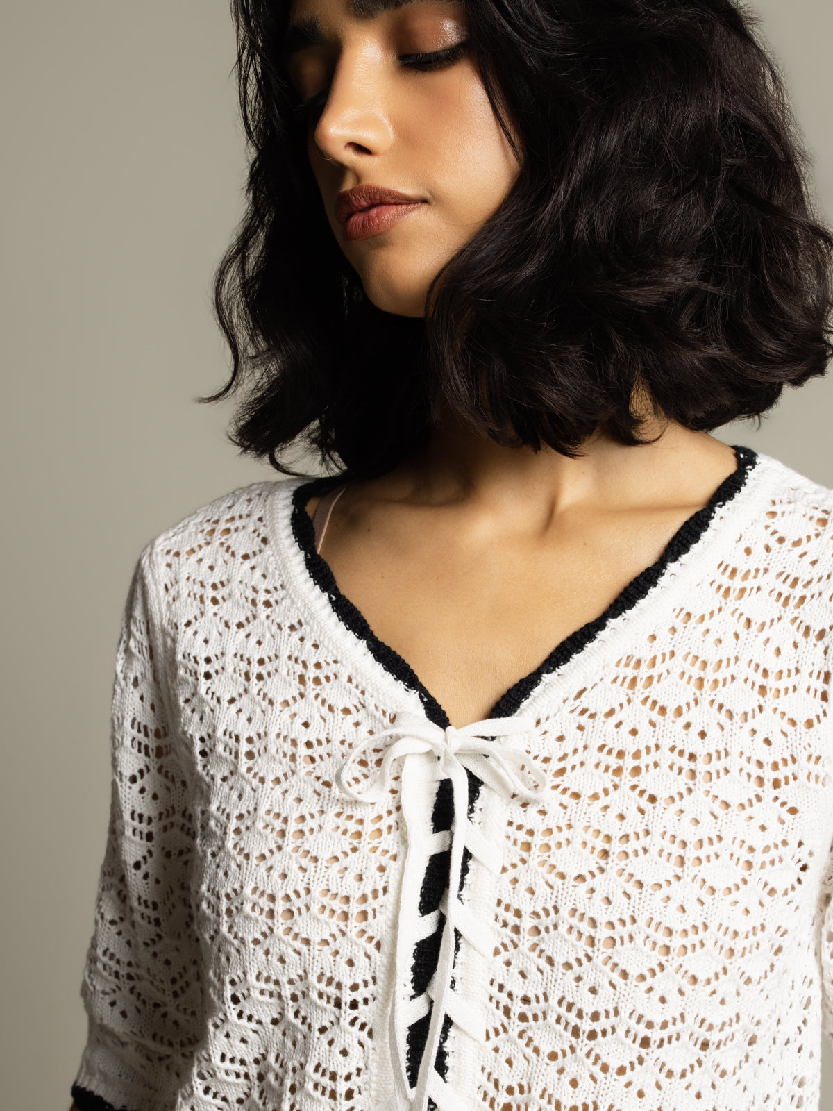 Cardigan effet crochet