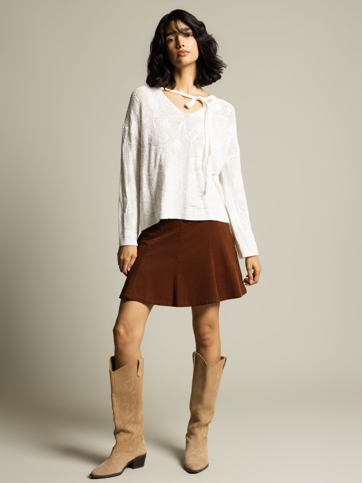 Chandail jacquard floral