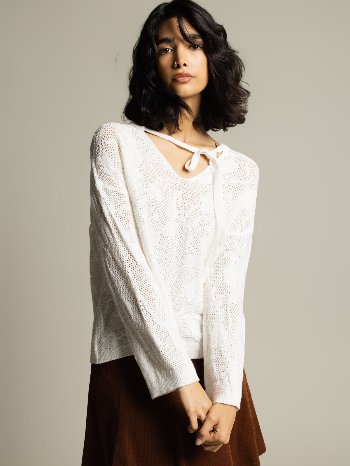 Chandail jacquard floral