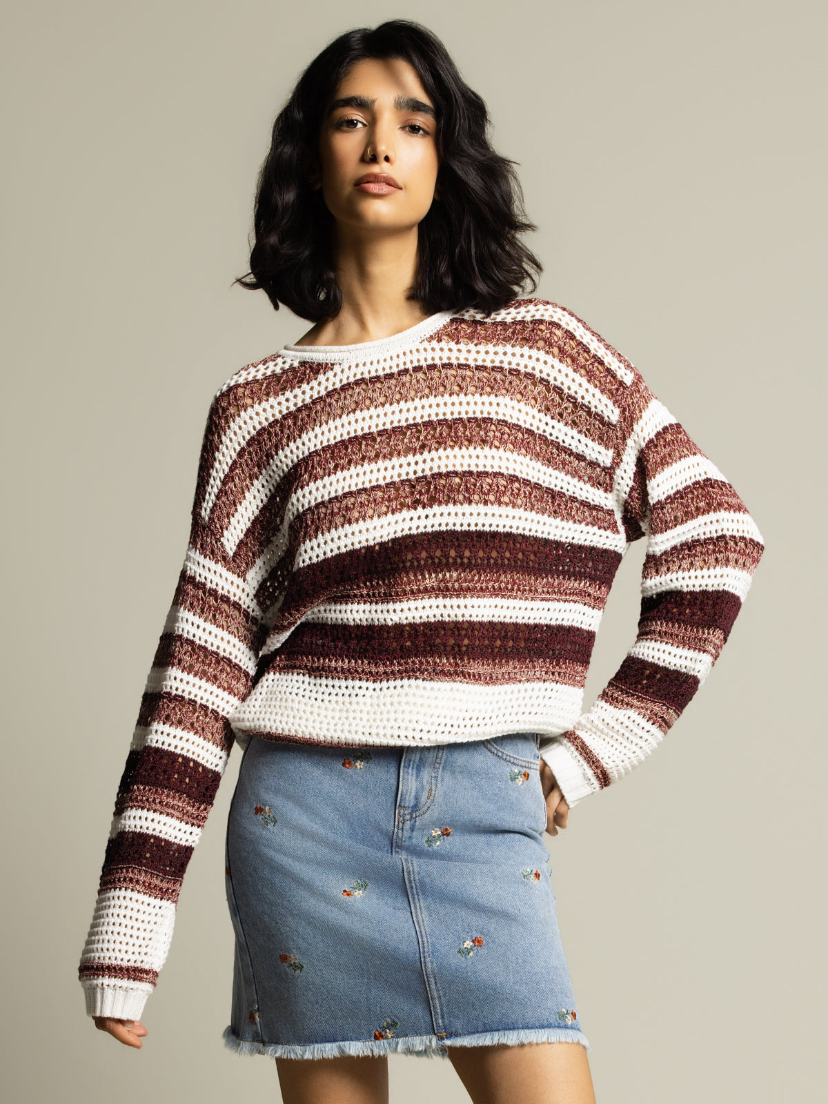 Chandail rayures multicolores