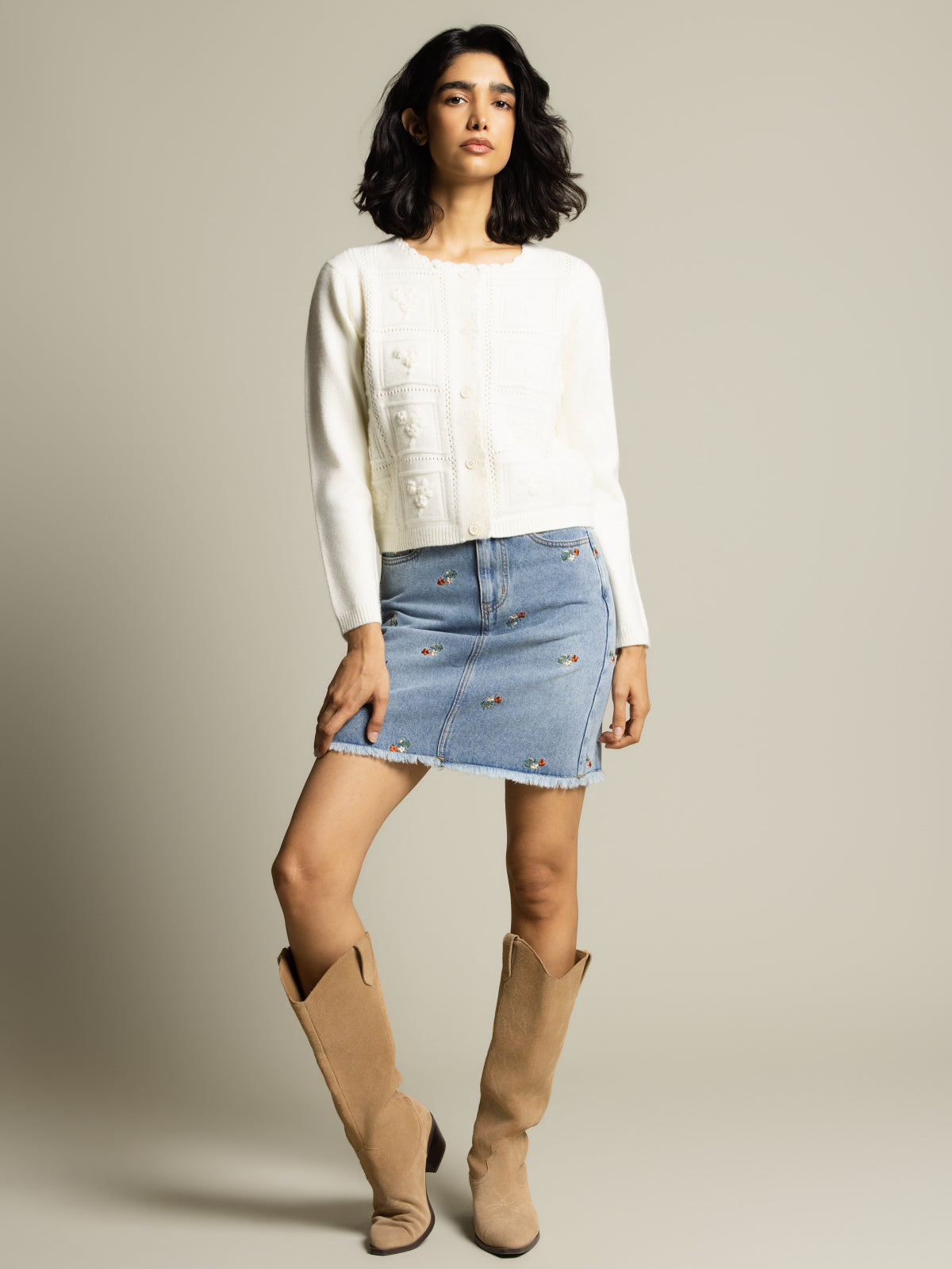 Cardigan détail jacquard