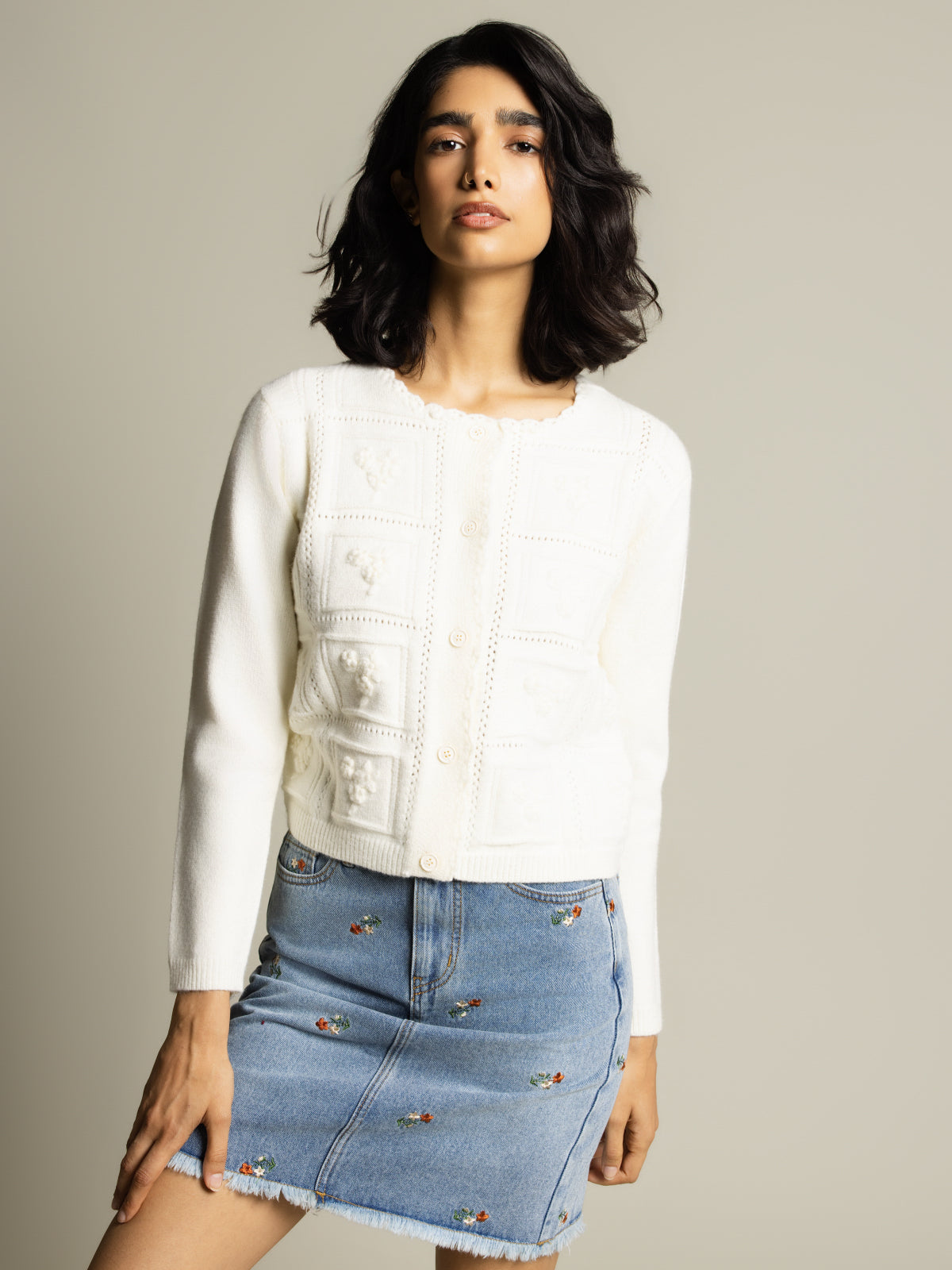 Cardigan détail jacquard