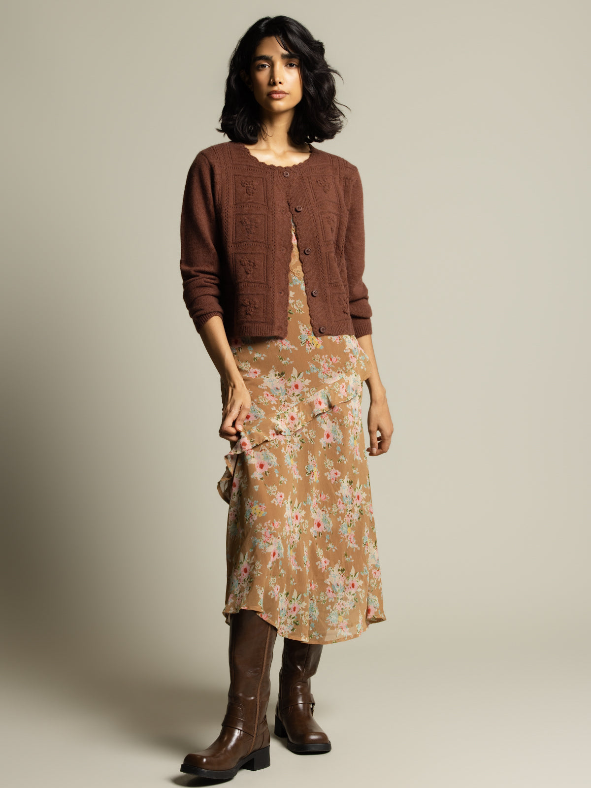 Cardigan détail jacquard
