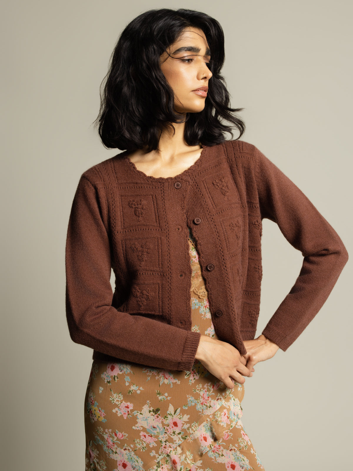 Cardigan détail jacquard