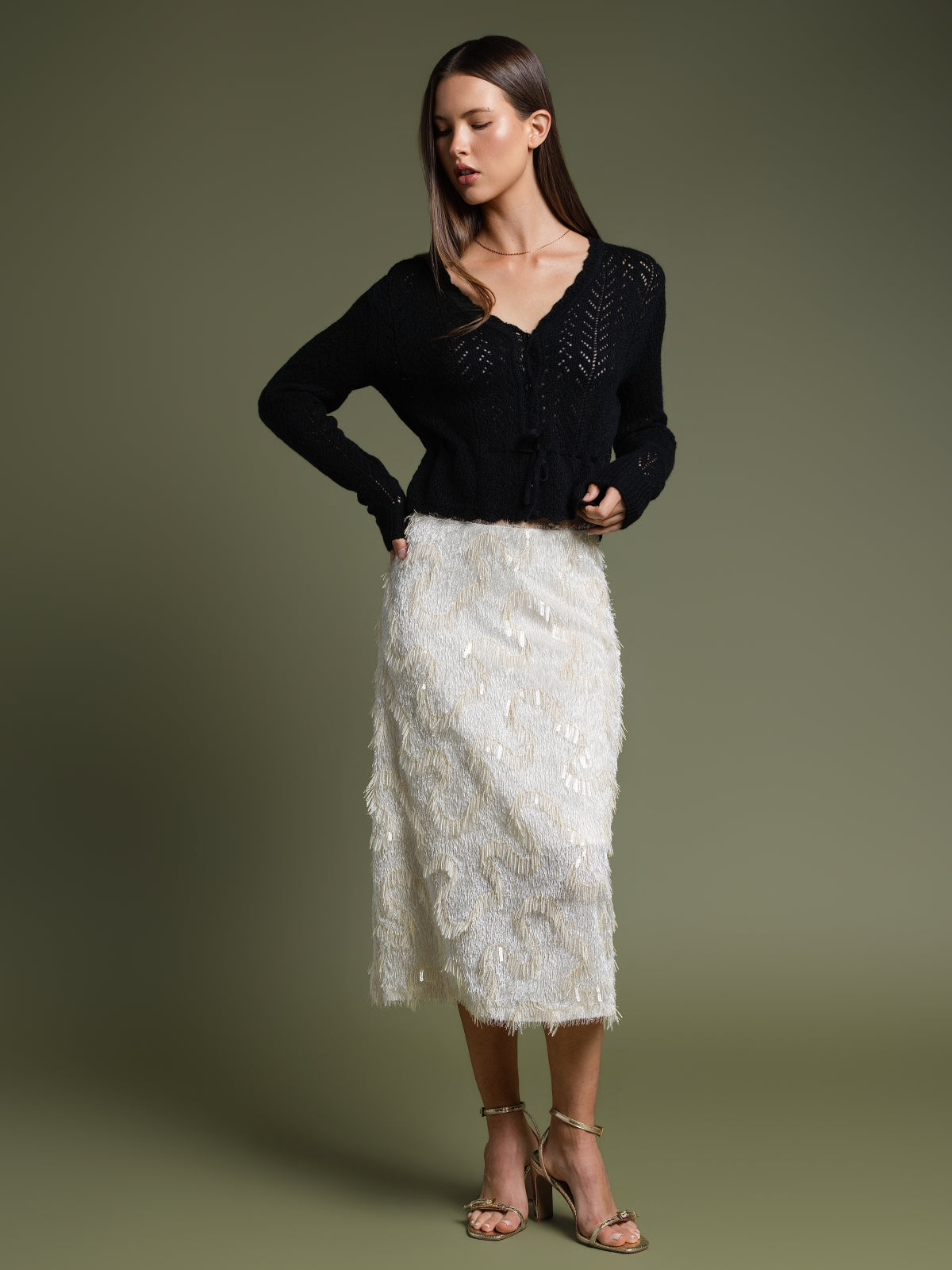Cardigan ajouré romantique