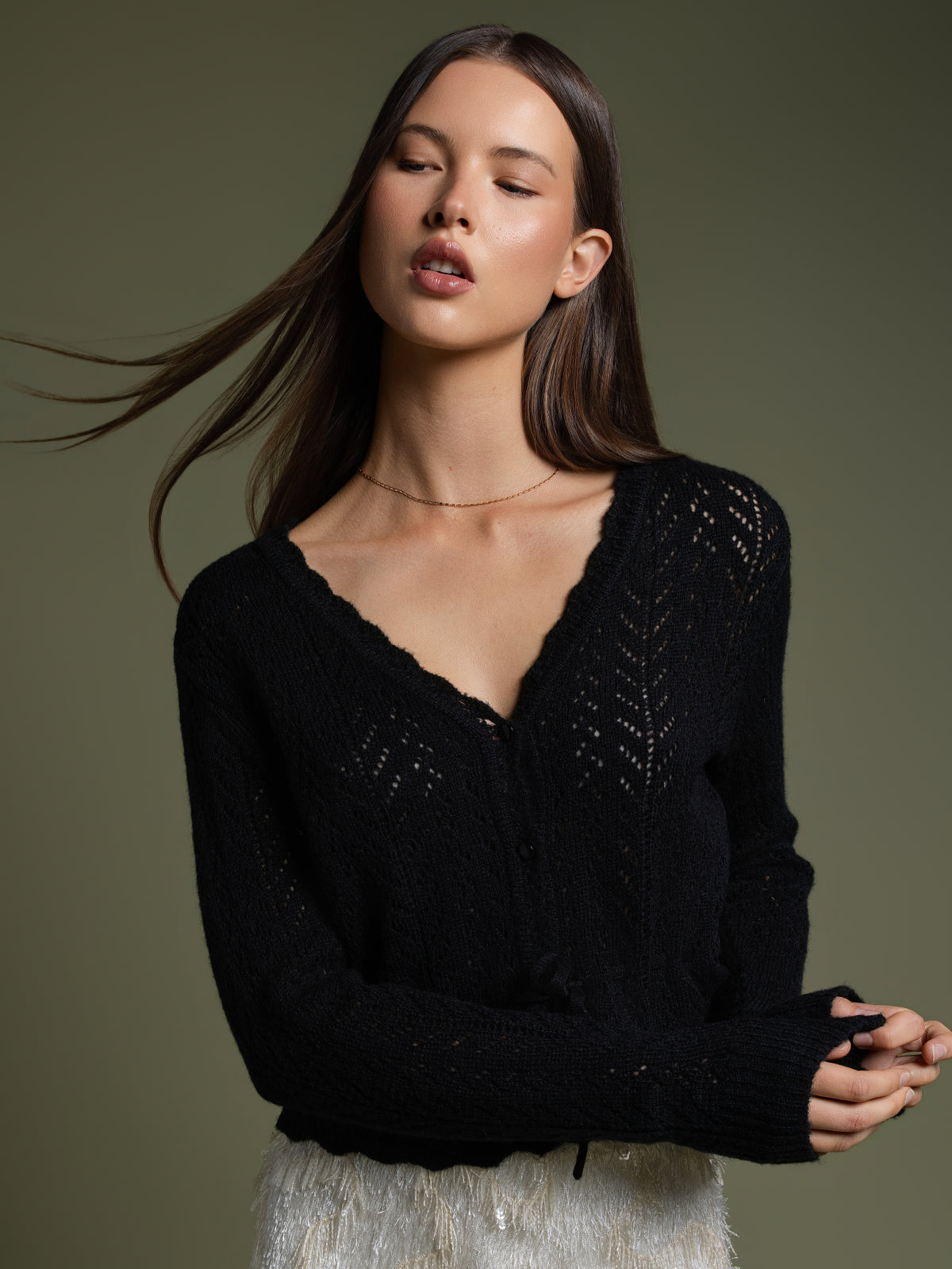 Cardigan ajouré romantique