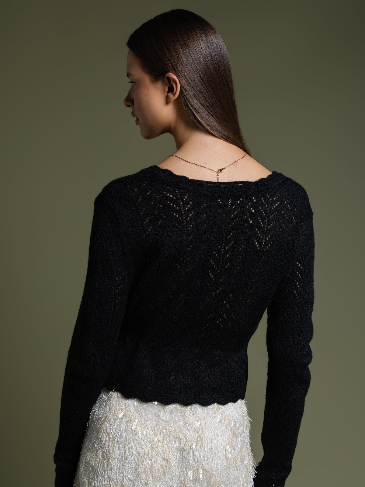 Cardigan ajouré romantique