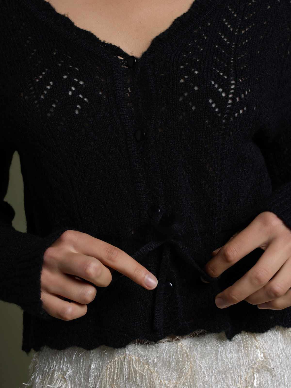 Cardigan ajouré romantique
