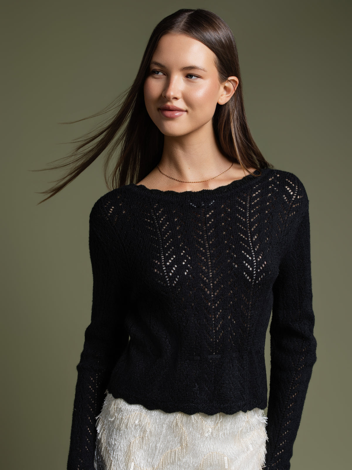 Cardigan ajouré romantique