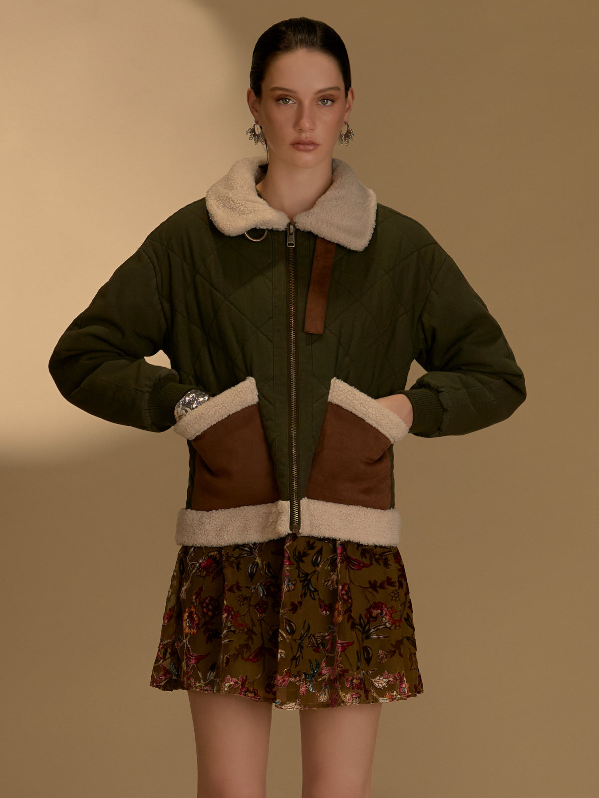 Quilted Sherpa jacket