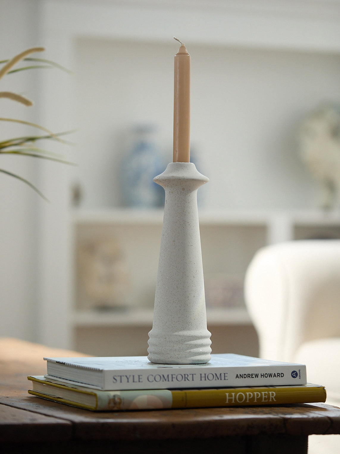 Grand bougeoir en céramique pico blanc