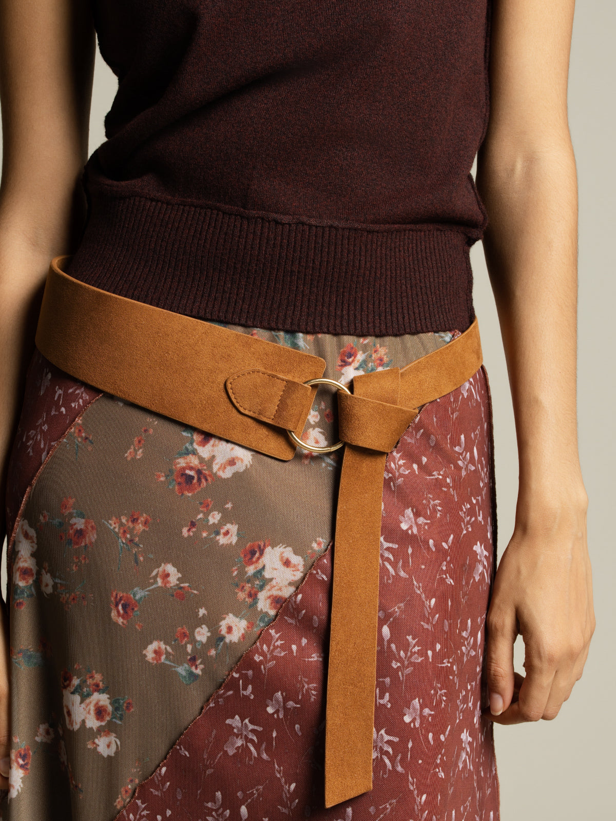 Ceinture nouée en suède synthétique