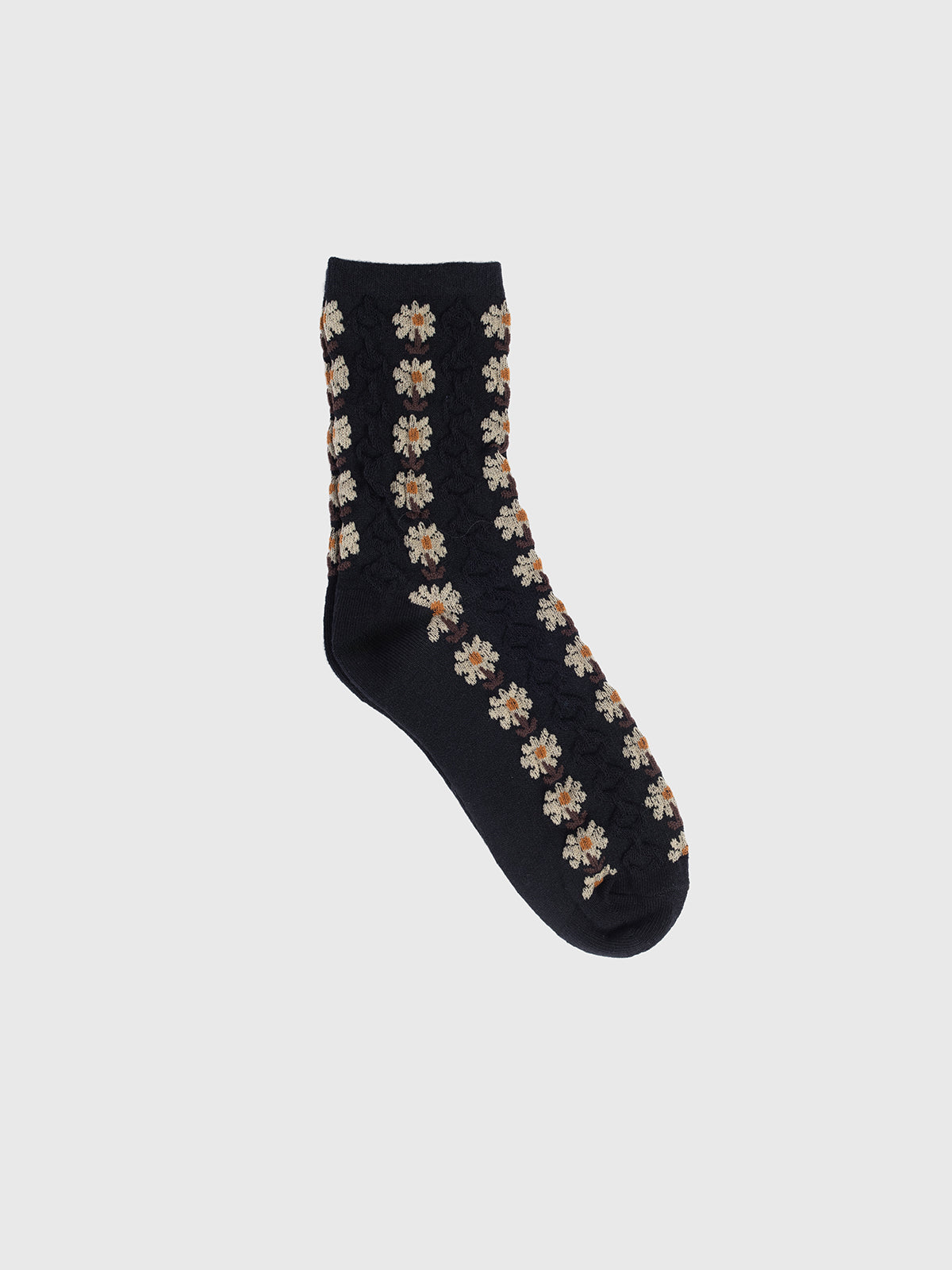 Chaussettes à fleurs texturées rétro
