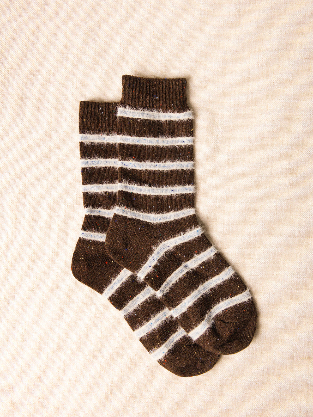 Chaussettes à rayures duveteuses