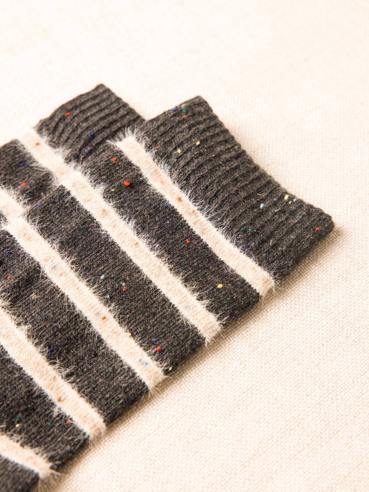 Chaussettes à rayures duveteuses