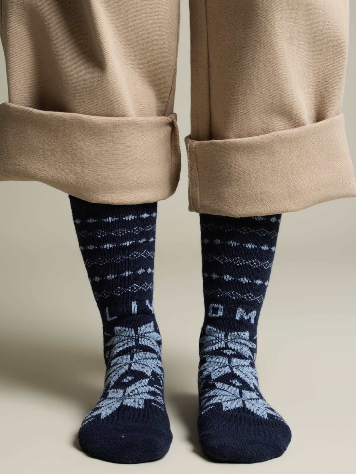 Chaussettes jacquard mélange laine