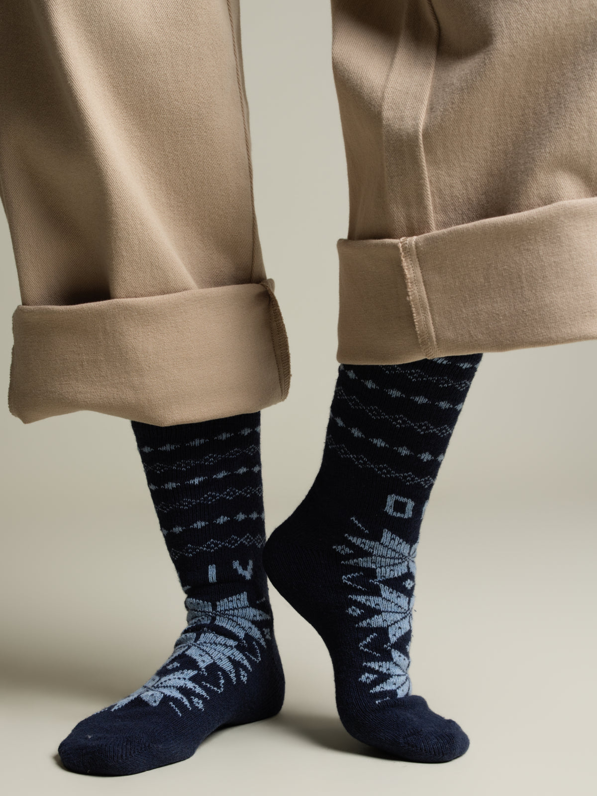 Chaussettes jacquard mélange laine
