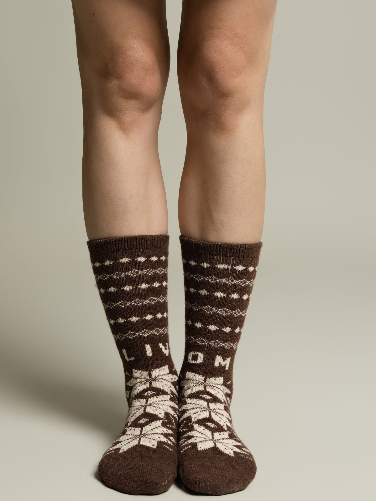 Chaussettes jacquard mélange laine