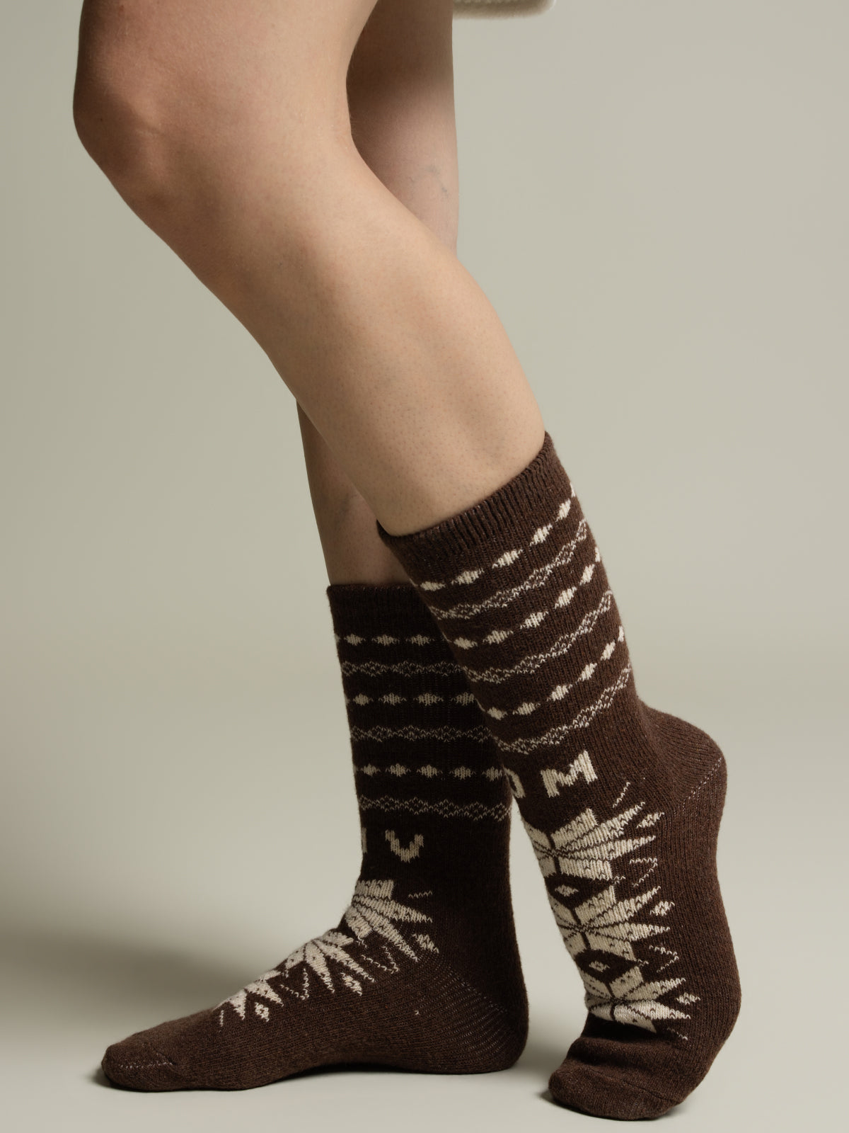 Chaussettes jacquard mélange laine