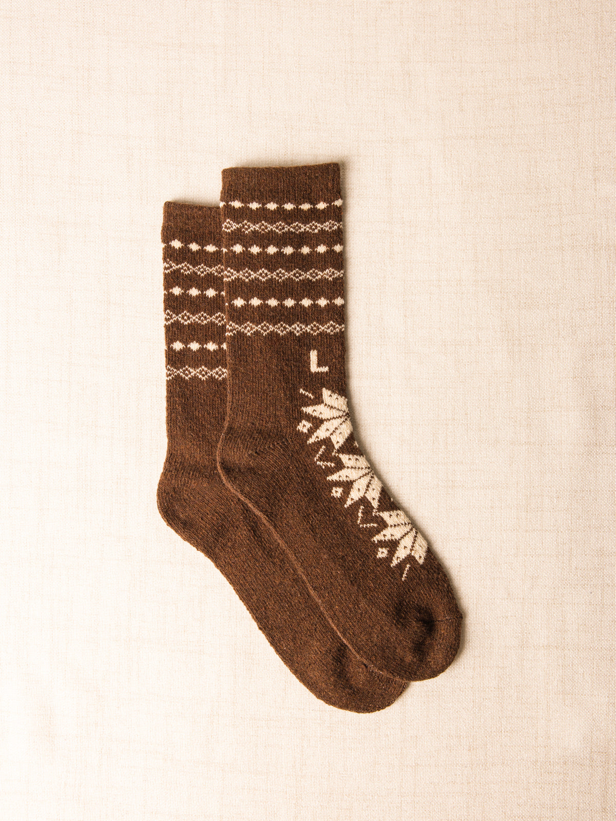 Chaussettes jacquard mélange laine