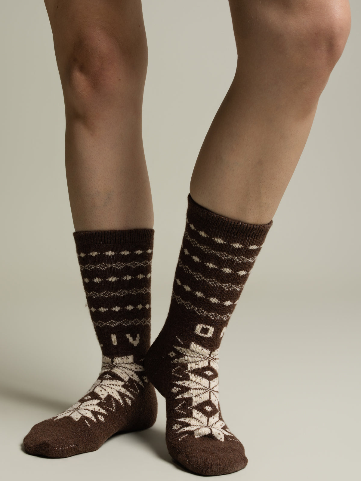 Chaussettes jacquard mélange laine