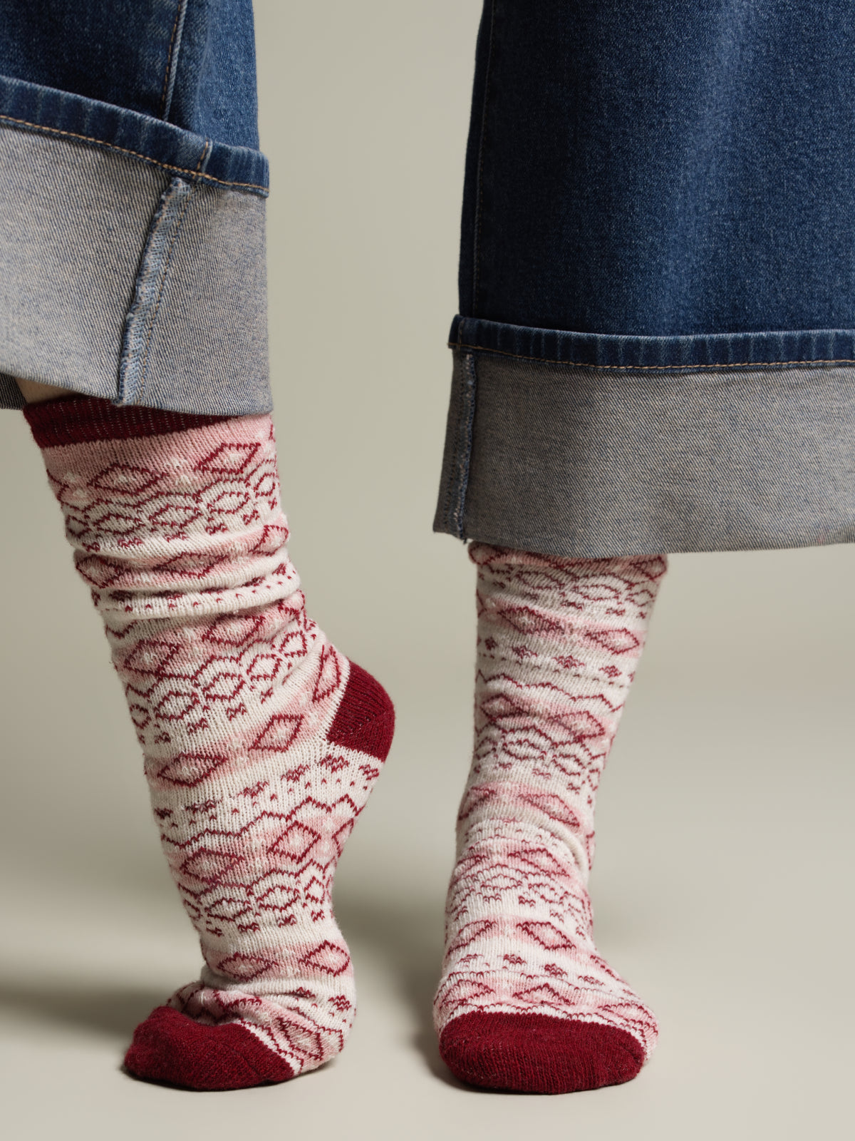 Chaussettes jacquard mélange laine