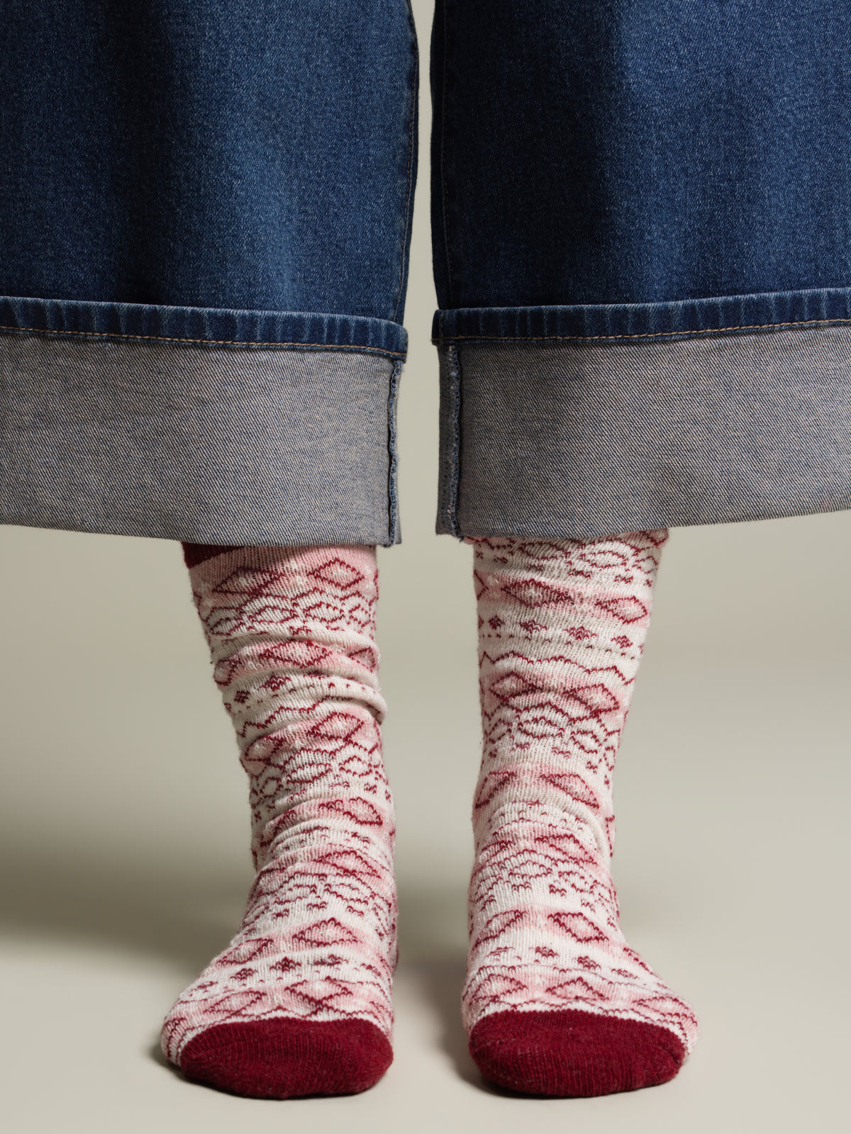 Chaussettes jacquard mélange laine