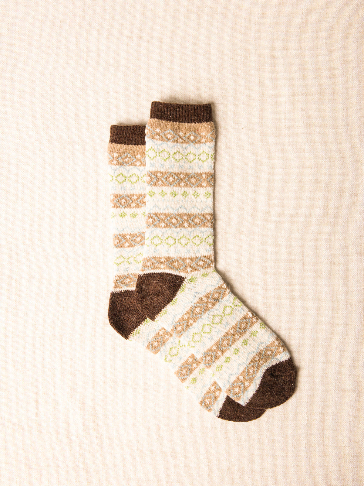 Chaussettes jacquard mélange laine