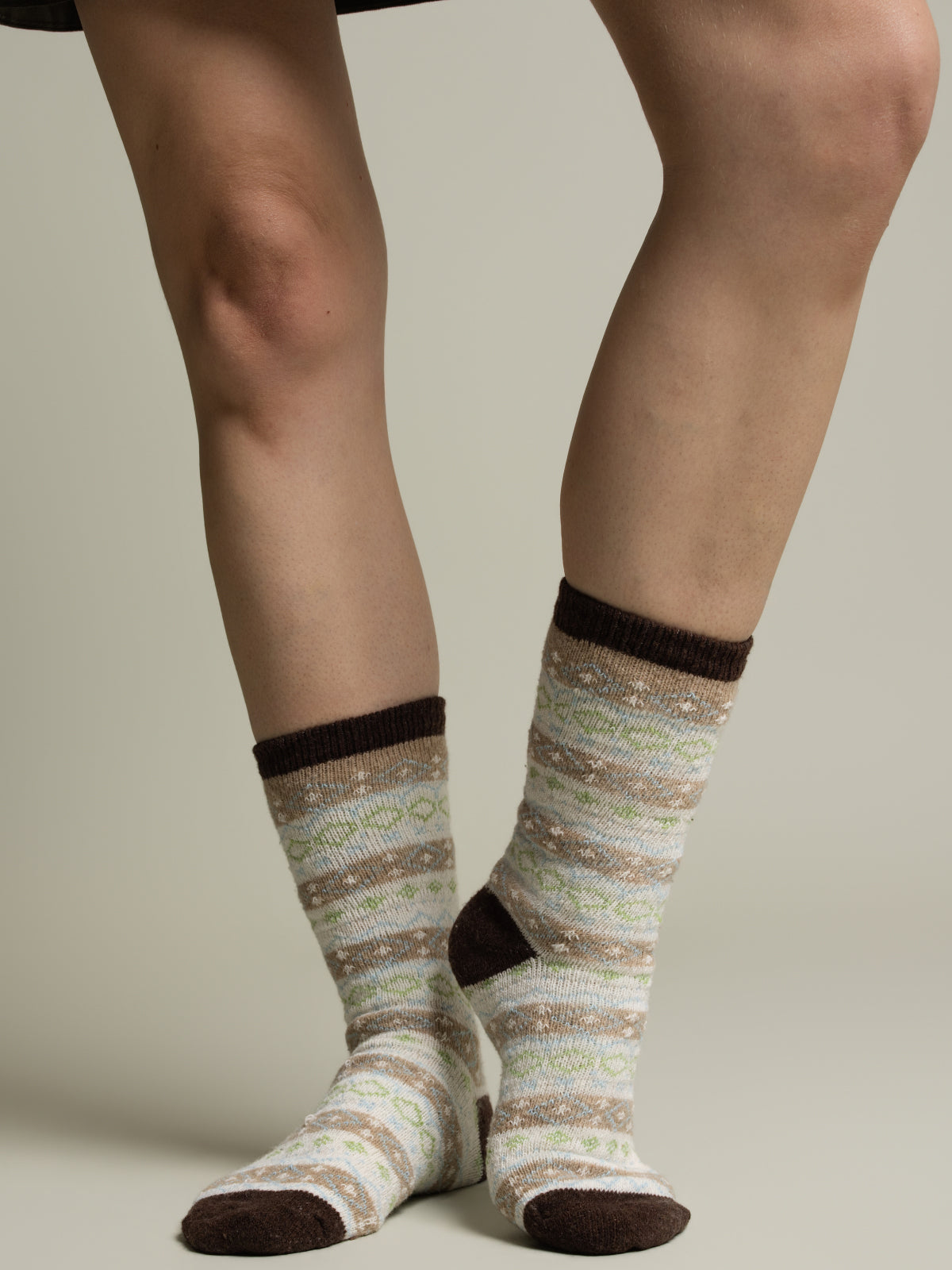 Chaussettes jacquard mélange laine