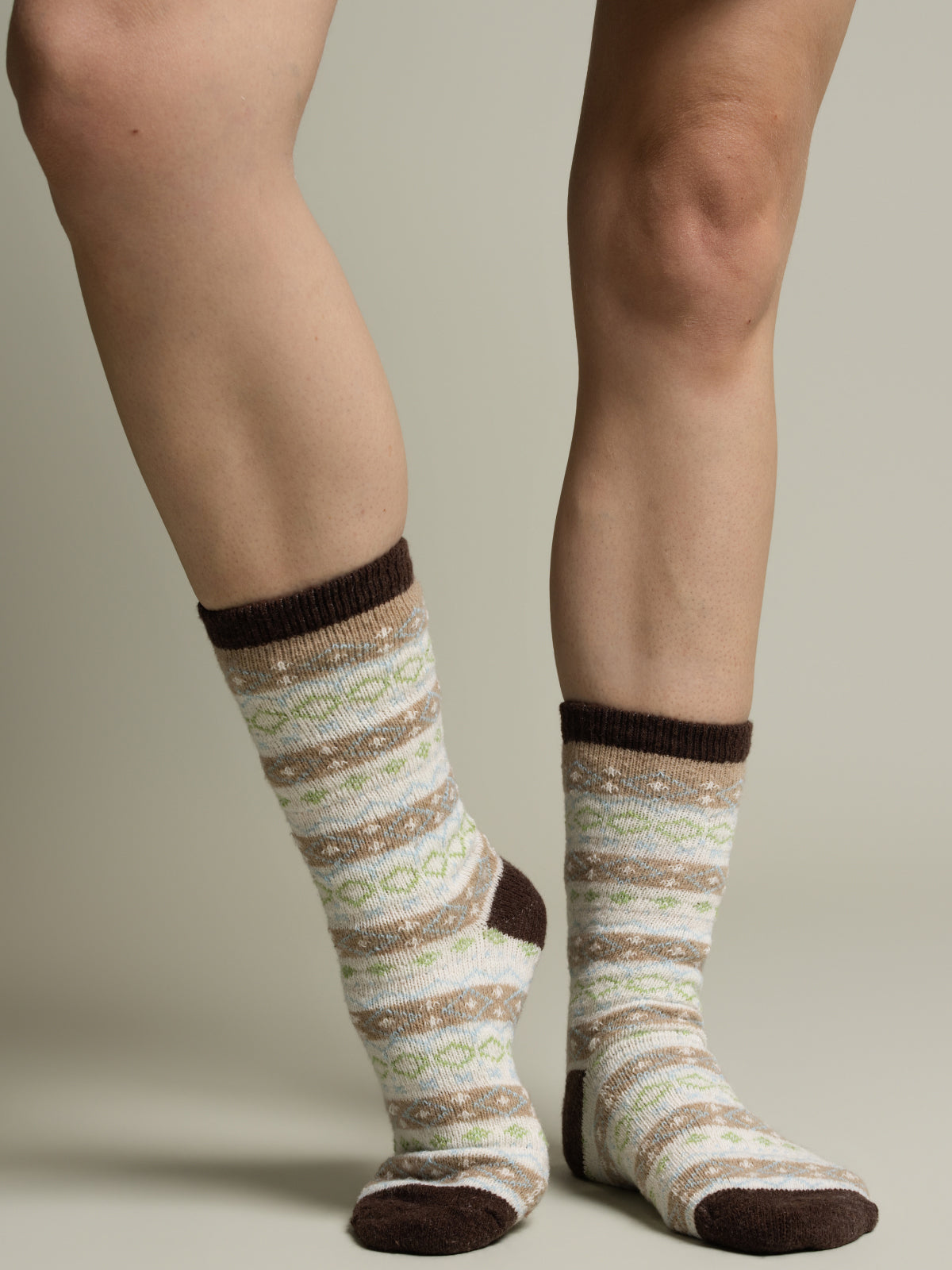 Chaussettes jacquard mélange laine