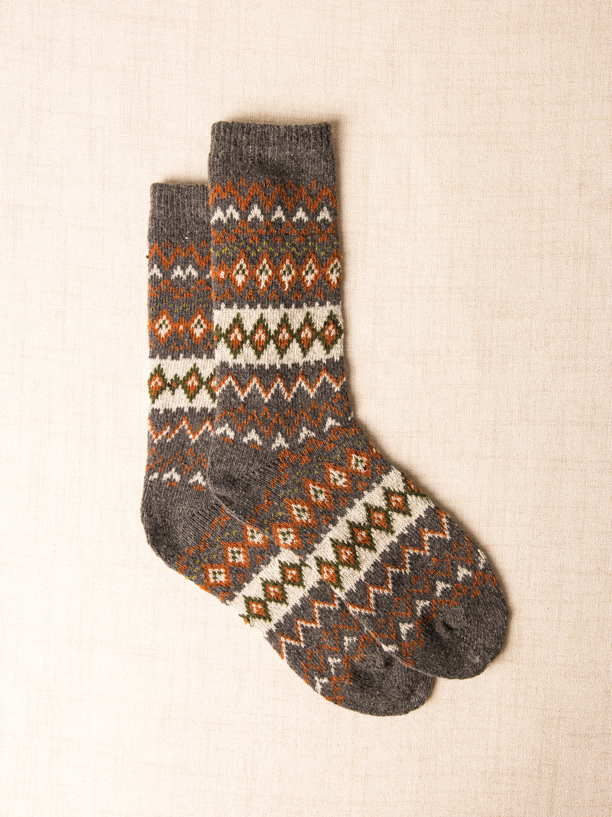 Chaussettes en laine jacquard nordique