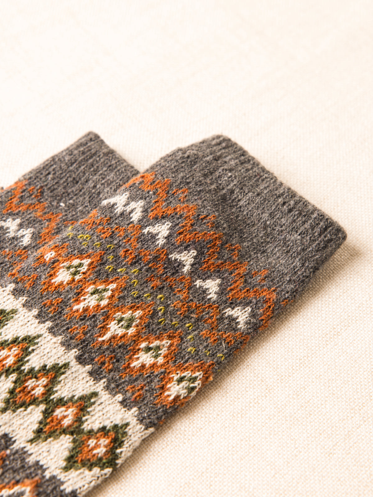 Chaussettes en laine jacquard nordique