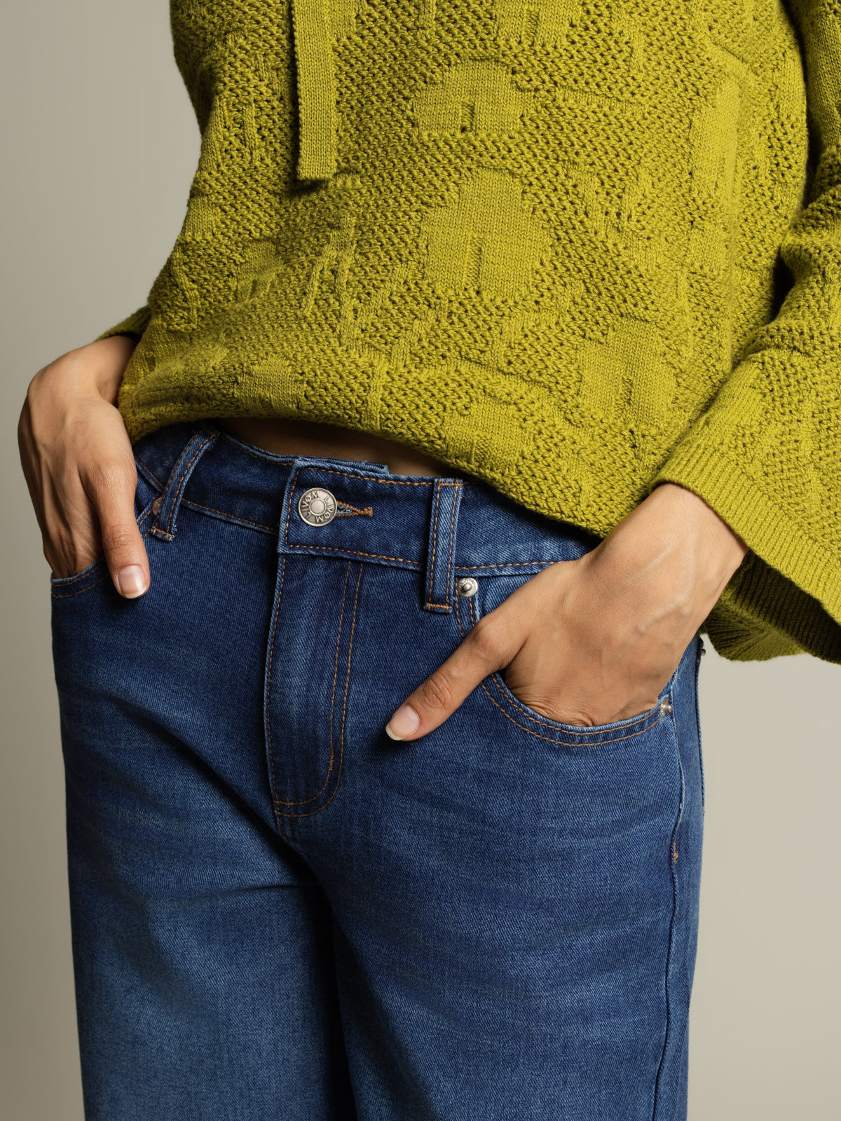 Denim jambe super large
