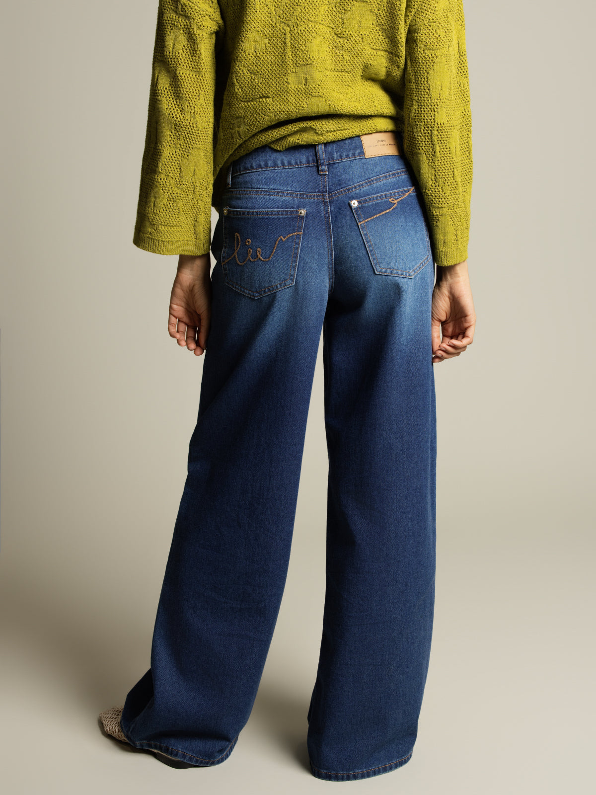 Denim jambe super large