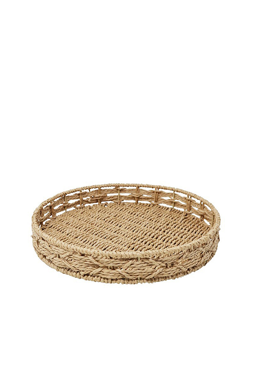 Plateau rond en paille