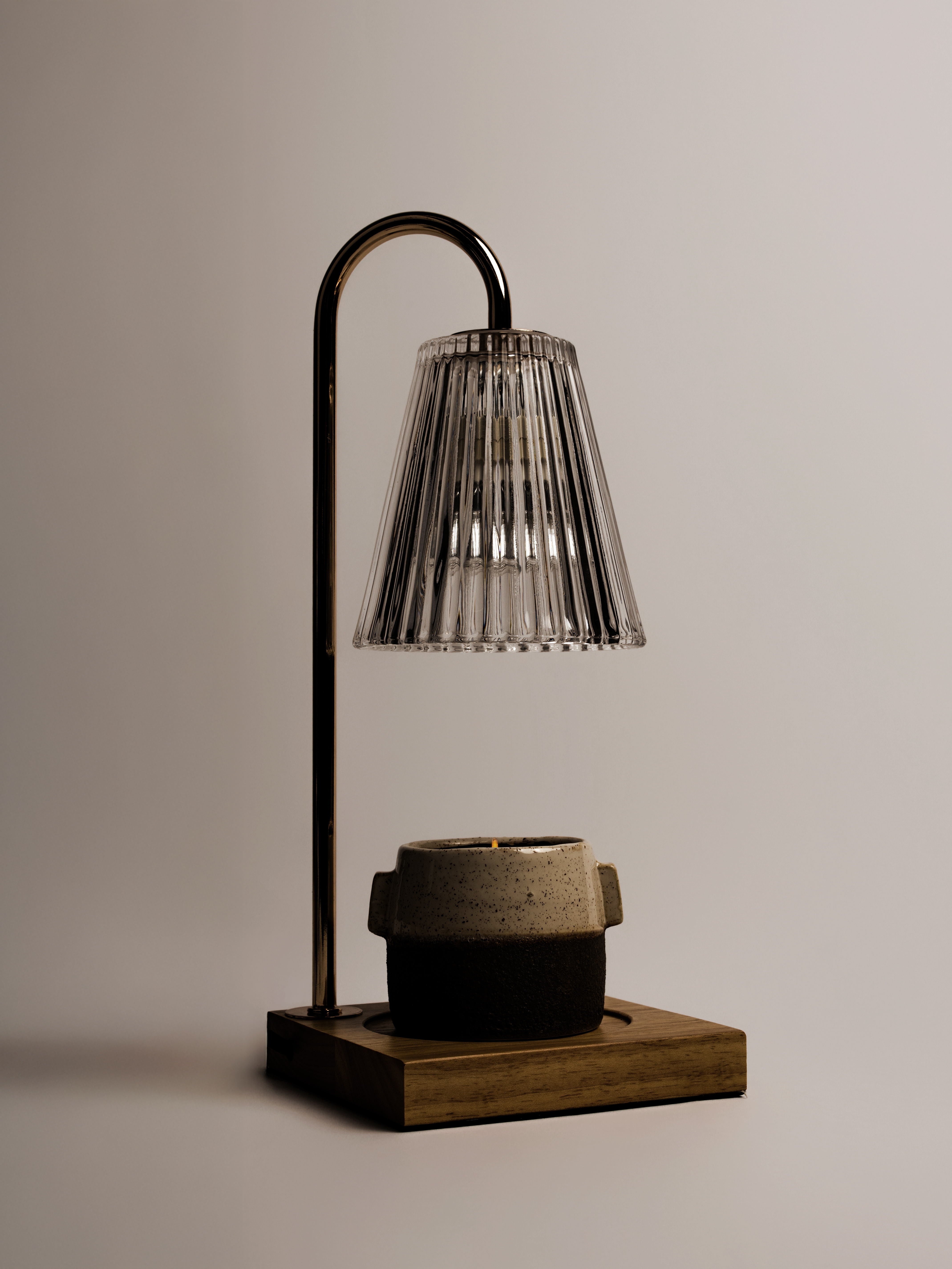 Lampe chauffe bougie transparente