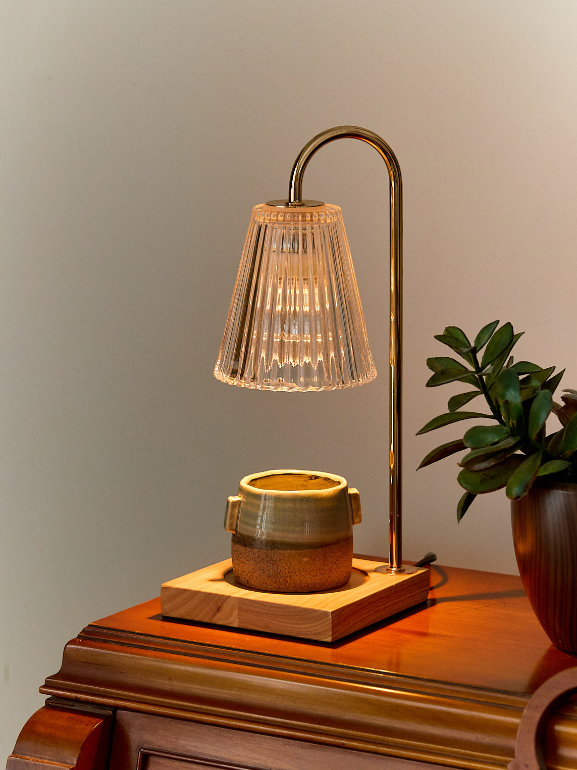 Lampe chauffe bougie transparente